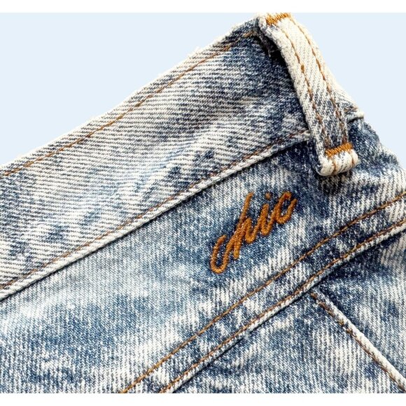 Vintage CHIC Stonewash Hi Rise Bow Ankle 80s / 90s Jeans Size 24 - Picture 6 of 8